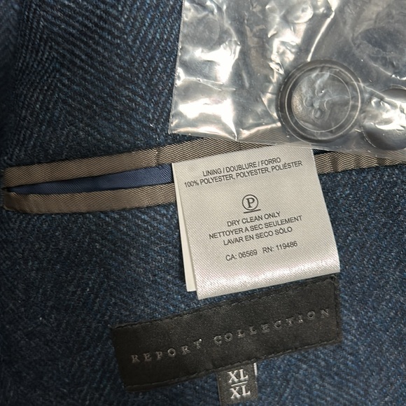 Report Collection Sport Fit Navy Herringbone style Blazer size XL- NWT - Picture 13 of 17